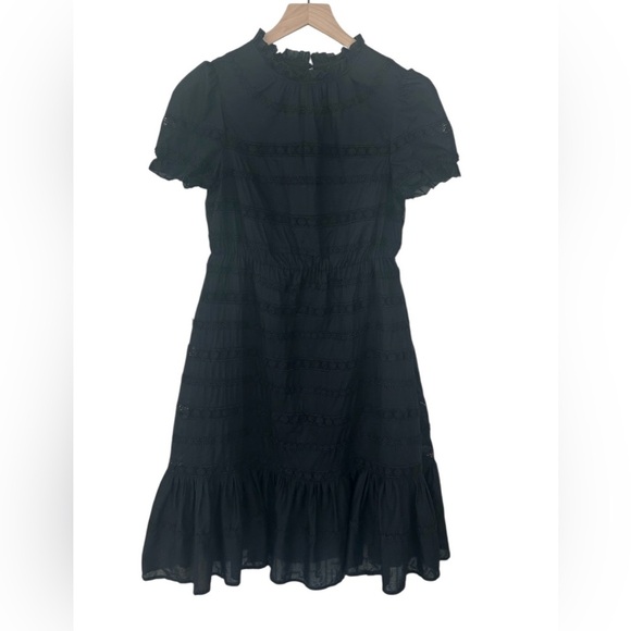 J. Crew Puff Sleeve Daisy Chain Dress Black - Picture 7 of 7